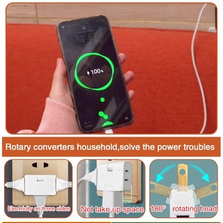 ▣(Ready Ctock)One to Three Plug Socket converter Rotating home adapter converter