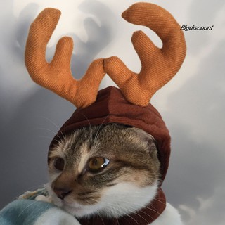 Big_Pet Dog Puppy Cat Christmas Festival Hat Reindeer Elk Antlers Cap Xmas Costume