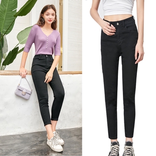 Ladies Black High Waist Jeans Denim Candy Pants Skinny Jeans Fashion Urban Style (1)
