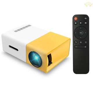 New FW1S YG300 LED Projector 1080P Projection Machine with USB HD AV TF Card Slot Mini Pocket Remote Controller for Laptop PC EU Plug