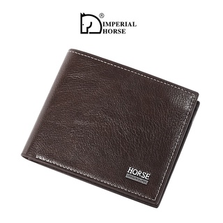 Imperial Horse Short Wallet For Men Bifold Wallet Clasp & Zipper Coin Purse PU Leather Wallet P313