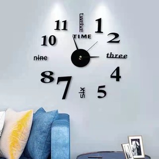 DIY Wall Clock 3D Luxury Mirror Sticker Metal, Roman Numerals Big Clock Mute Clock