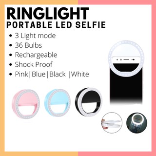 Mini Selfie Ring light Portable LED Rechargeable Clip-on Enhancing Photography (2)
