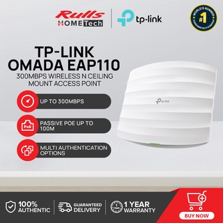 TP-Link Omada EAP110 300Mbps Wireless N Ceiling Mount Access Point | Passive PoE Up to 100m