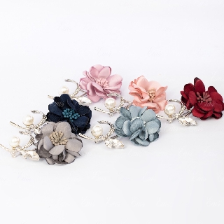 EMS fashion Women's Rhinestone Imitation Pearl Enamel Flower Floriated Brooch Pin