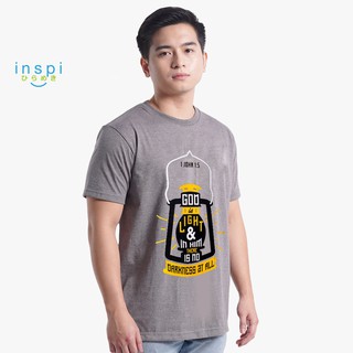 INSPI Shirt God is Light Graphic Tshirt in Light Grey