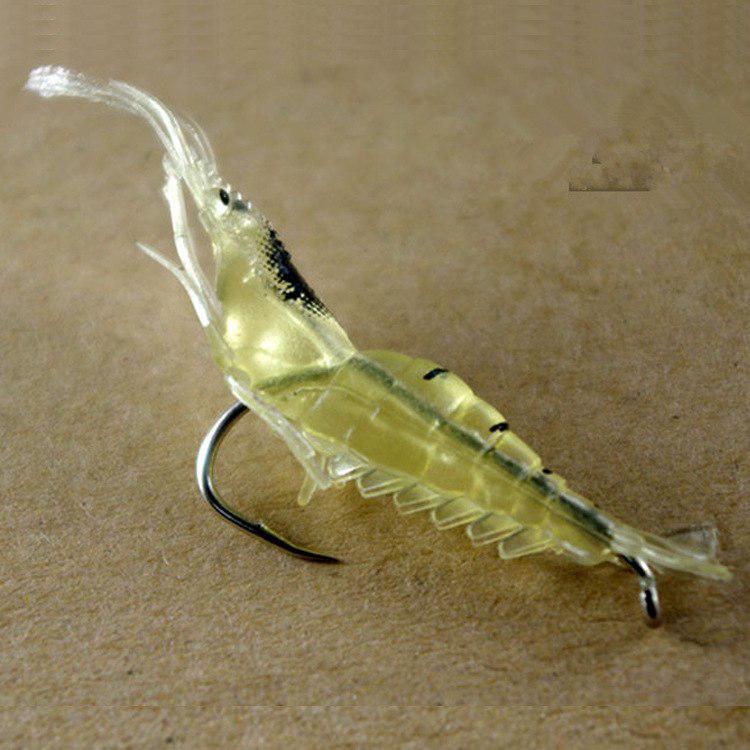 1.3g/5cm Soft Shrimp Bait Artificial Worm Fishing Lure With Hook Wobbler Silicone Shone Prawn Bait