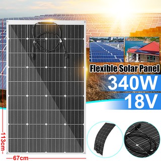 340W 18V Flexible Monocrystalline Solar Panel Tile Mono Panel Waterproof Camping (1)