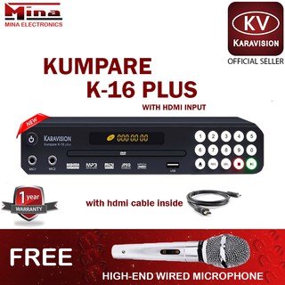 Karavision K-16 Plus Kumpare Karaoke Videoke Player w/ High-End Wired Microphone