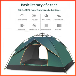 Waterproof Automatic 4-5 Person Outdoor Camping Tent Two Doors Double Layer Tent Outdoor Waterproof