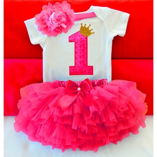 [NNJXD]First Birthday Outfits Tutu Tulle 1 Year Party Communion (3)