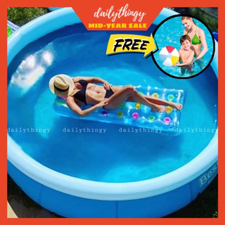 Bestway Fast Set Inflatable Family Pool (8ft,10ft,12ft) + Electric Pump with FREE Inflatable Ball HQ