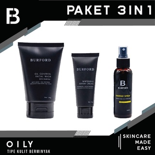 Oily / Oily Oily Package BURFORD 3in1 ESSENTIAL - Men Face Skin Care 7va$