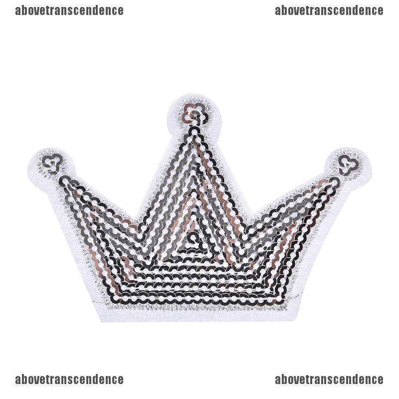 1 x shiny sequins crown iron on clothes patch garment accessory for DIY applique (9)
