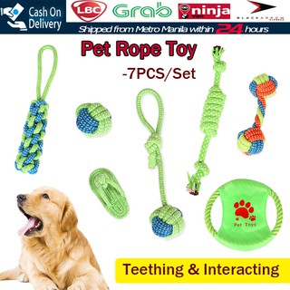 7PCS Pet Supplies Dog Cotton Rope Toy Molar Tooth Cleaning Colorful Dog Bite Rope Combination Set