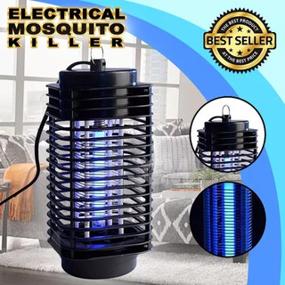 Electric Mosquito Fly Bug Insect Zapper Killer With Trap Lamp Black