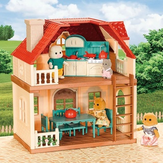 Miniature Dollhouse Furniture Toy Forest Family Montessori Kitchen Kids Pretend Play House Toys Girls Birthday Gift (2)