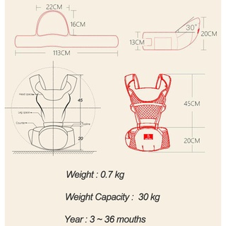 Baby Carrier Hold infant Hip Seat sling wrap carrier waist backpack stool multifunctional Breathable (7)