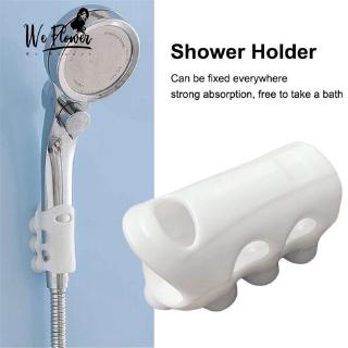 We Flower Shower Head Bracket Holder Reusable Bathroom Wall Suction Cup Mount Rack Stand