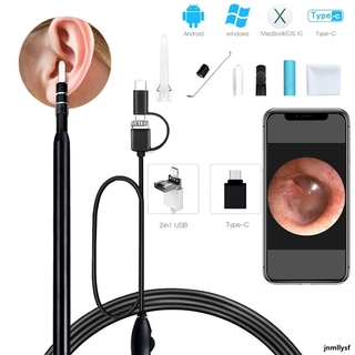 3 in 1 USB Otoscope-Ear Scope Camera Visual Ear Spoon 5.5mm Otoscope Medical In Ear Cleaning HD Mouth Nose Ear Endoscope