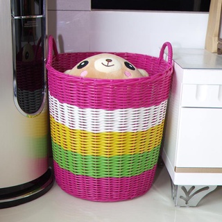 Storage Basket Laundry Basket Dirty Clothes Basket Plastic Rattan