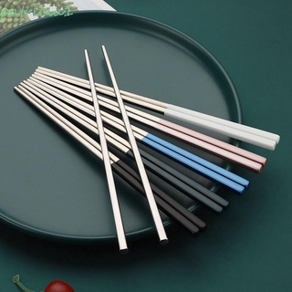PATRICIA Sushi Chopsticks Eating Flatware Tableware Chinese Japanese Korean Style Cooking Reusable Non-Slip Stainless Steel Noodles Kitchen Utensils/Multicolor