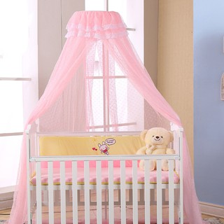【Spot discount】Baby Crib Netting Canopy Mosquito Insect Net with Stand Holder