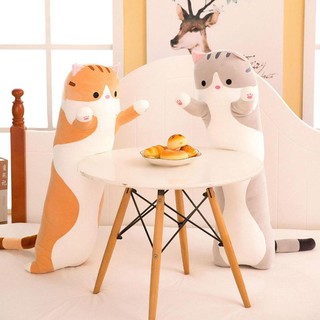 Ready stock✨Long Cat Plush Toy Pillow Cute Lazy Sleeping Doll 50 cm Stuffed Soft Kitten