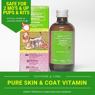 Coatshine with Omega Fatty Acids, Vitamin E, EPA, DHA, Zinc and Cod Liver Oil for pets (120ml)
