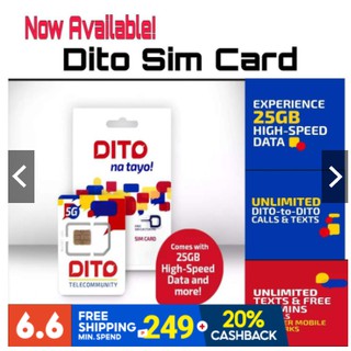 DITO simcard DITO SIM FREE 25GB LOAD VALID FOR 30 DAYS