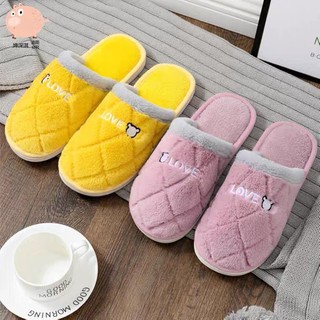 cute plush non-slip warm indoor slippers cotton slipper
