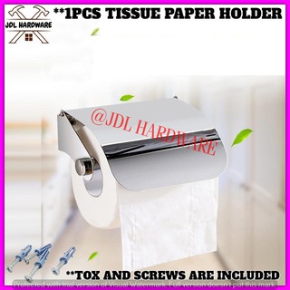1308 Stainless Steel Bathroom Toilet Paper Holder Roll Tissue Box Wall Mounted Holder