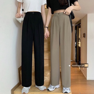 Suit pants high waist slimming elastic waist vertical leg pants women's trousers
