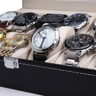 High Quality PU Leather 10 Slots Wrist Watch Display Box Storage Organizer Watch Box (7)