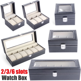2/3/6 Slots Watch Storage Box Pu Leather Watch Organizer Mechanical Watches Display Holder Cases