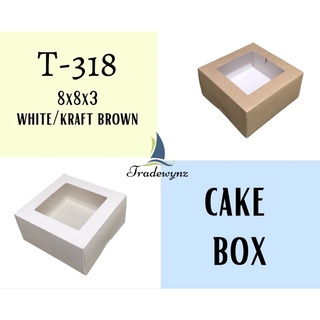 8x8x3 Cake Box / 5’s, 10’s, 20’s / White / Kraft