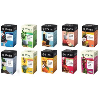 Stash Herbal & Green Teas in 18/20-Count Tea-Bag (Blueberry, Raspberry, Lemon Ginger, Acai, Macha)