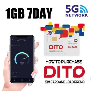 【Ready Stock】❡❏♕New 2021 DITO 5G-LTE SIM Tri-cut 1GB free 7 days VoLTE