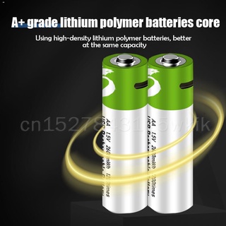 Batteries❁Novo 1.5v 2600mwh usb aa recarregável li-ion bateria com cabo usb li-polímero usb baterias (1)