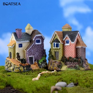 Boatsea Fairy Miniature Resin Thatched House Micro Landscape