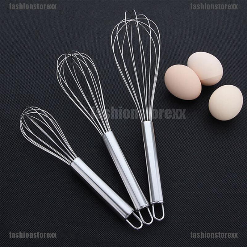 FASHIONSTORE (8/10/12 Inches) New Stainless Steel Egg Beater Hand Whisk Mixer Kitchen Tools