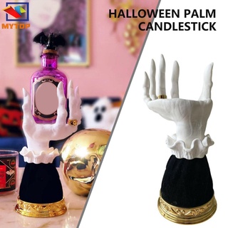 2022Halloween Witch Hand Candlestick Resin Palm Candle Holder Snack Rack Crafts