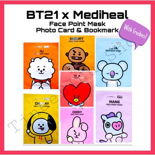 Mediheal BT21 Face Point Mask, Photocard and Bookmark (Tingi)
