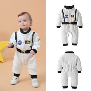 Baby Boys Girls Astronaut Cosplay Costume Space Suit Rompers NASA Toddler Infant Halloween Christmas Birthday Party Cosplay Fancy Dress