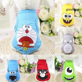 gooditem T-shirt Soft Puppy Dogs Clothes Cute Pet Dog Clothes Cartoon Clothing Summer Shirt Casual Vests for Small Pet Supplies (2)