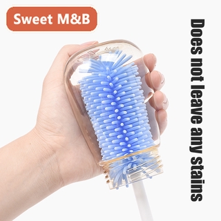 Silicone Baby Bottle Cleaning Brush Set, Long Handle Bottle Treat Brush, 360°Rotating Cup Cleaner brusher for Cleaning All Kinds of Bottles, Teats, Vases and Glassware with Flexible Handle (6)