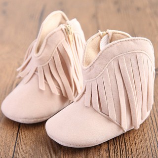 Moccasin Moccs Baby Girl Kids Prewalker Solid Fringe Shoes Infant Toddler Soft Soled Anti-slip Boots (9)