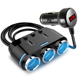 Auto Socket Cigarette Lighter Quick Charge 3 Way 12-24V Dual Usb Car Charger