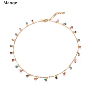 Mange Boho Women Choker Tassels Multicolour Beads Pendant Necklace Chain Jewelry Gifts PH