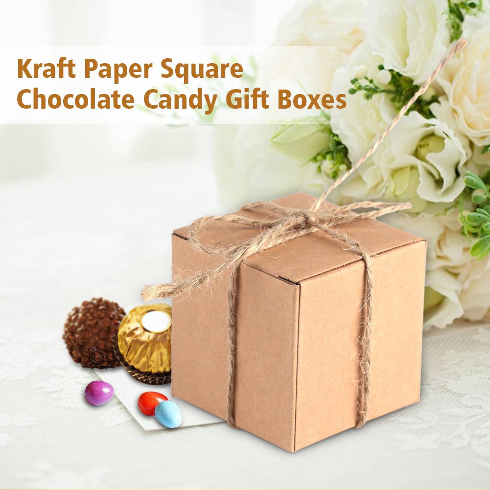 Kraft Paper Gift Box Wedding Favor Candy Chocolate Wrap Box